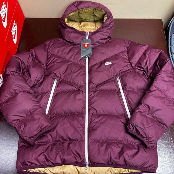 Nike Mens Burgundy Sportswear Storm-Fit Primaloft Windrunner Puffer Jacket Sz XL